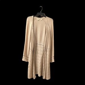 Lucky Brand Open Crochet Boho Duster